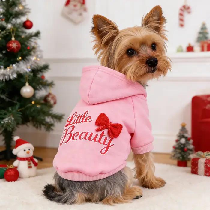 Sweats à capuche en coton avec lettres imprimées pour petits et moyens chiens