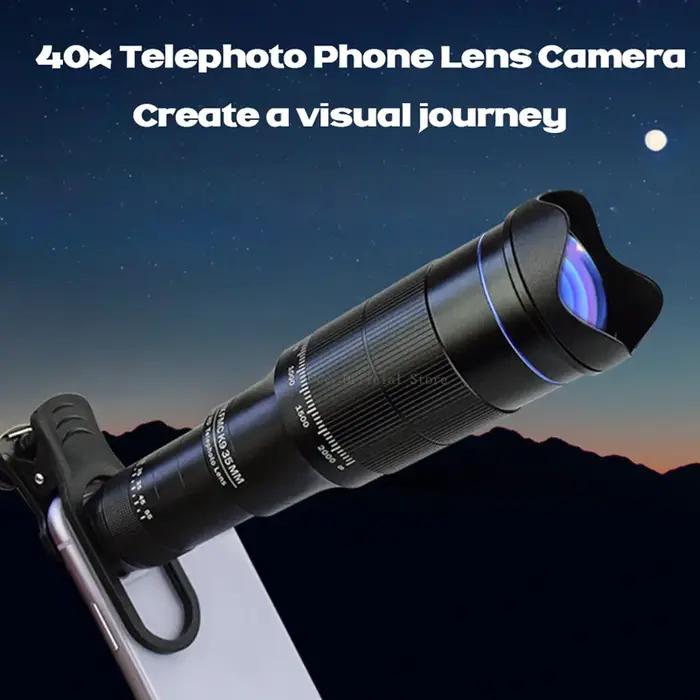 Objectif télé 40x HD pour smartphone - Mini télescope métal camping tourisme observation