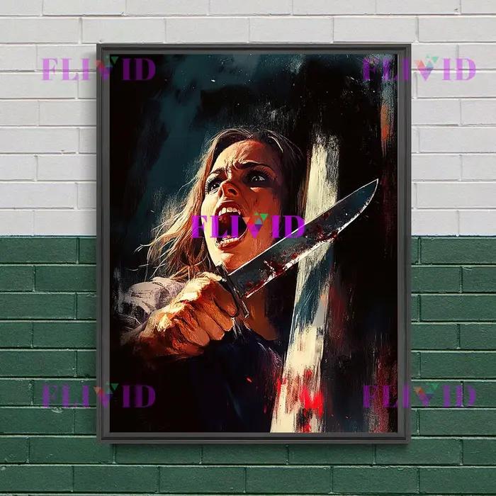 Peinture sur toile d'art mural Vintage de histoires d'horreur de fille de chasse