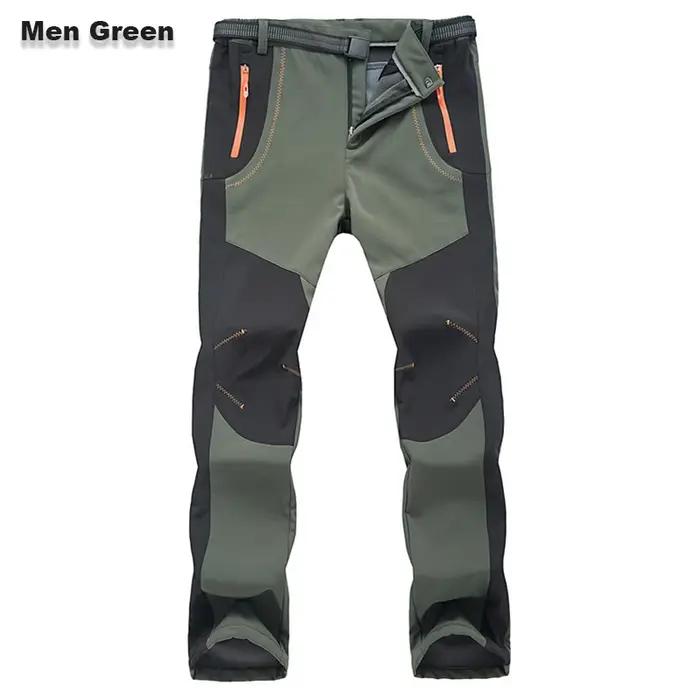 LNGXO Pantalon de randonnée en polaire épais et chaud pour homme