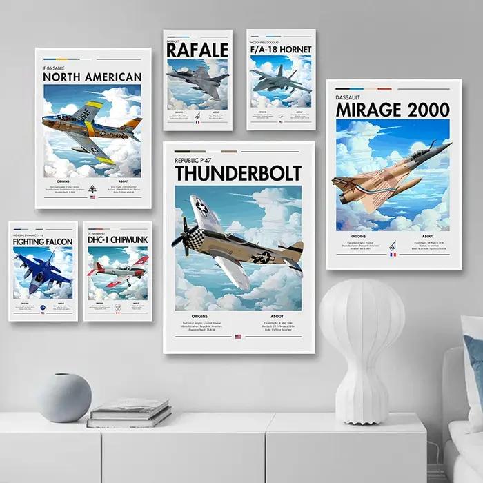 Affiche de Jets Supersoniques Impressions sur Toile Décoration Intérieure Occasions Spéciales Aéronautique Technologie