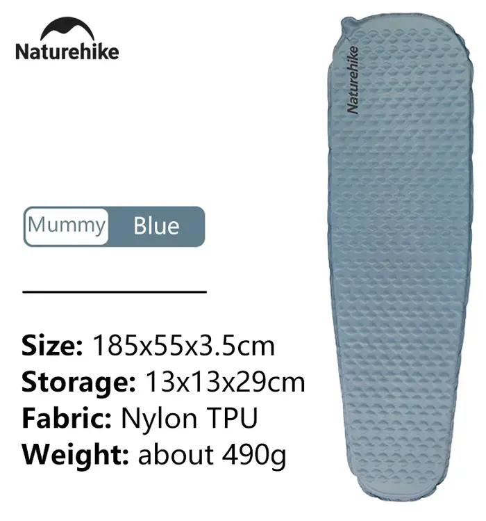 Naturerandonnée matelas pneumatique ultraléger pliant rapide auto-gonflant lit gonflable Portable éponge tapis Camping