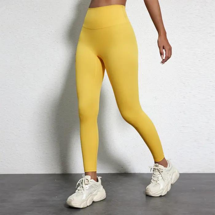 Couleur unie femmes Gym Sport pantalon 25 "double grande taille Fitness taille haute Yoga Legging Co