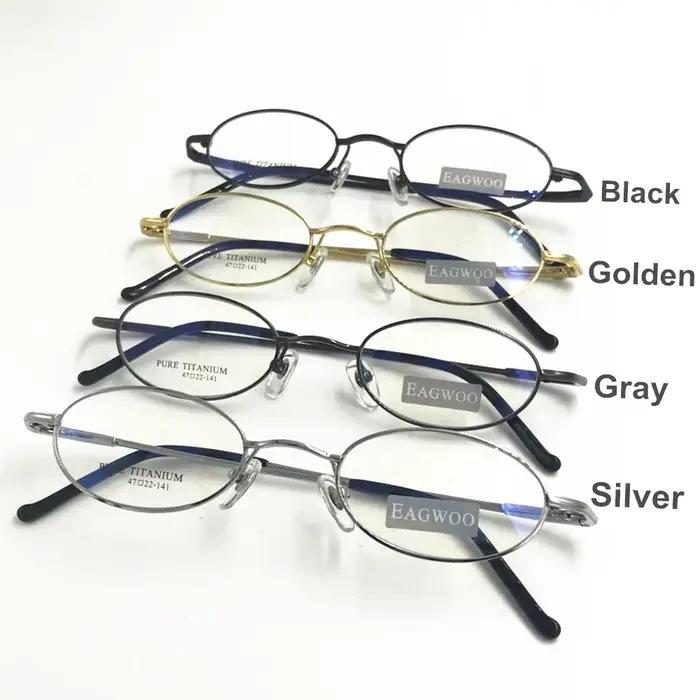 Lunettes en titane pur, petit cadre optique adapté aux lunettes de Prescription de puissance haute r
