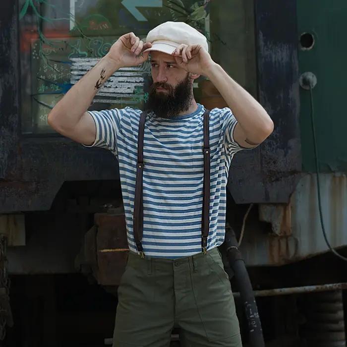T-shirt rayé rétro à manches courtes pour hommes style vintage breton décontracté pour activités quotidiennes et occasions spéciales