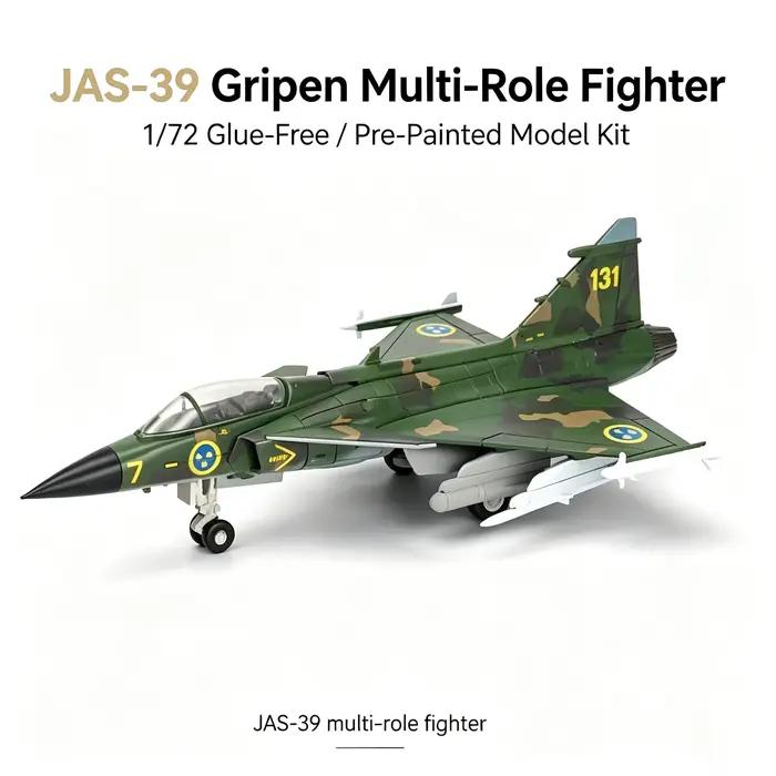 Modèle de chasseur JAS39 Gripen à l'échelle 1/72, jouet d'avion militaire éducatif à assembler soi-même, objet de collection, cadeau de vacances pour enfants