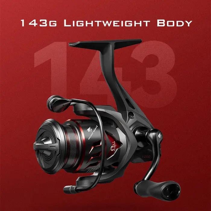 KastKing-Moulinet de pêche Black Valiant Eagle II Spin, système FinDD, traînée maximale de 4.5kg, 7B