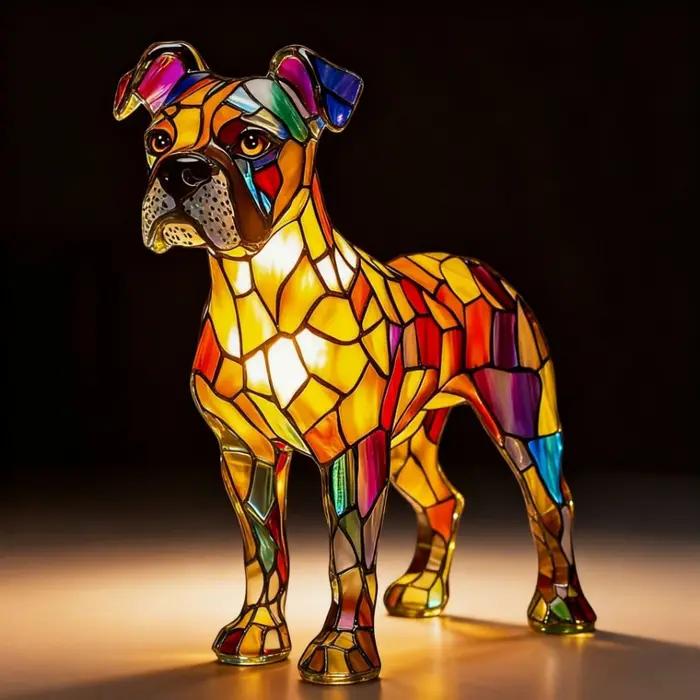 Figurines animales en résine avec lumières LED pour bureau et occasions spéciales décoration festive animaux de compagnie occasions cadeau Noël Halloween anniversaire Nouvel An