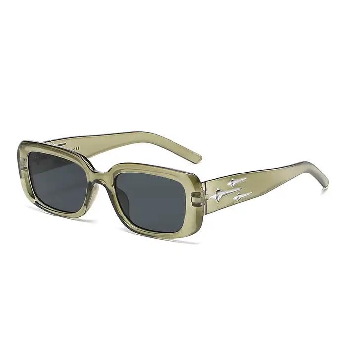 Lunettes de soleil randonnée Y2K carrées anti-lumière femme chat yeux colorées miroir punk sport