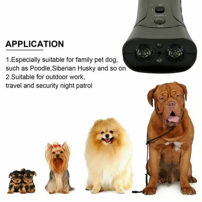 Répulsif ultrasonique pour chiens portable avec lanière et indicateur LED pour contrôler l'aboiement et l'entraînement en plein air et à la maison