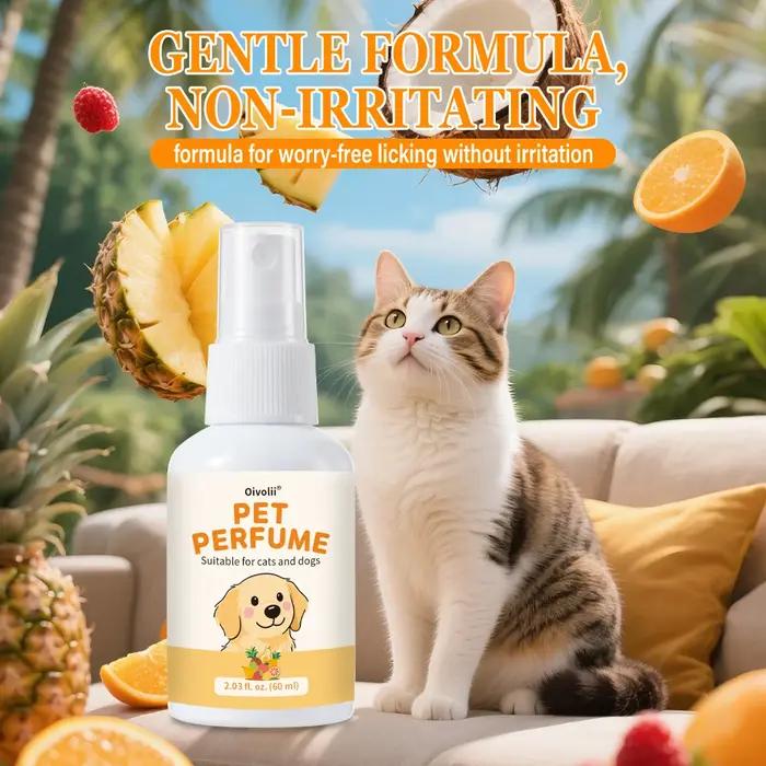 Spray parfumé pour animaux de compagnie, chiens et chats, à base de plantes, longue durée, éliminate