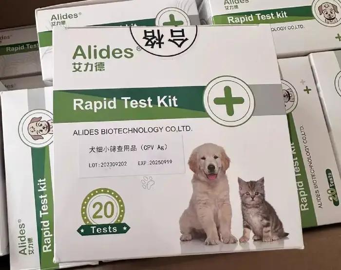 20 cartes de test rapide jetables pour la détection du parvovirus canin (CPV) chez les chiens