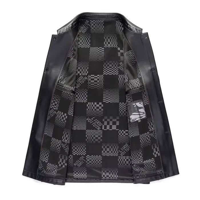 YN-2582 printemps nouveau manteau en cuir véritable bouton haut de haute qualité manteau en peau de