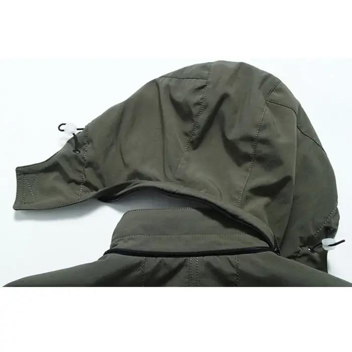 Blouson aviateur cargo à capuche pour hommes, coupe-vent de randonnée, vêtements d'extérieur décontractés, mode armée, printemps, automne