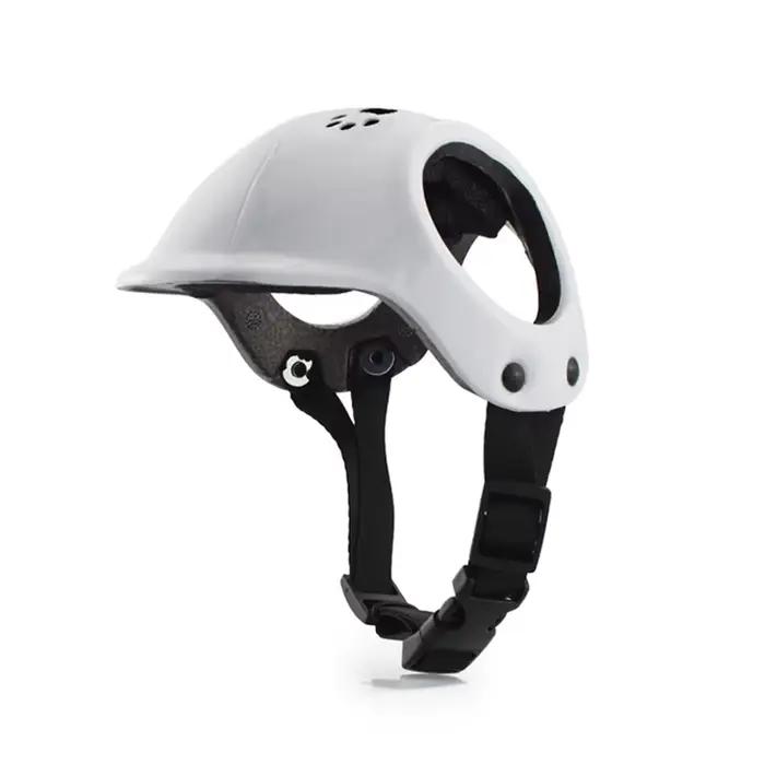 Casque pour chien avec trous pour les oreilles, casque de sécurité rigide pour animaux de compagnie,