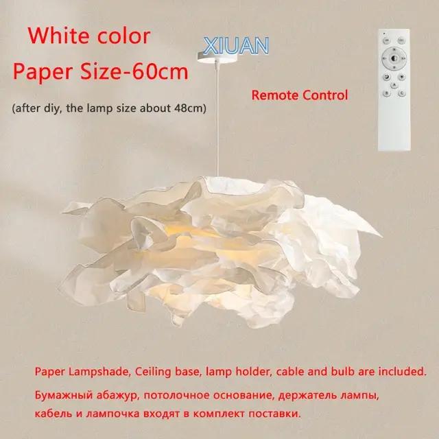 Lustre en papier minimaliste éclairage maison intérieure chambre salon lampes suspendues bricolage blanc Suspension lumi