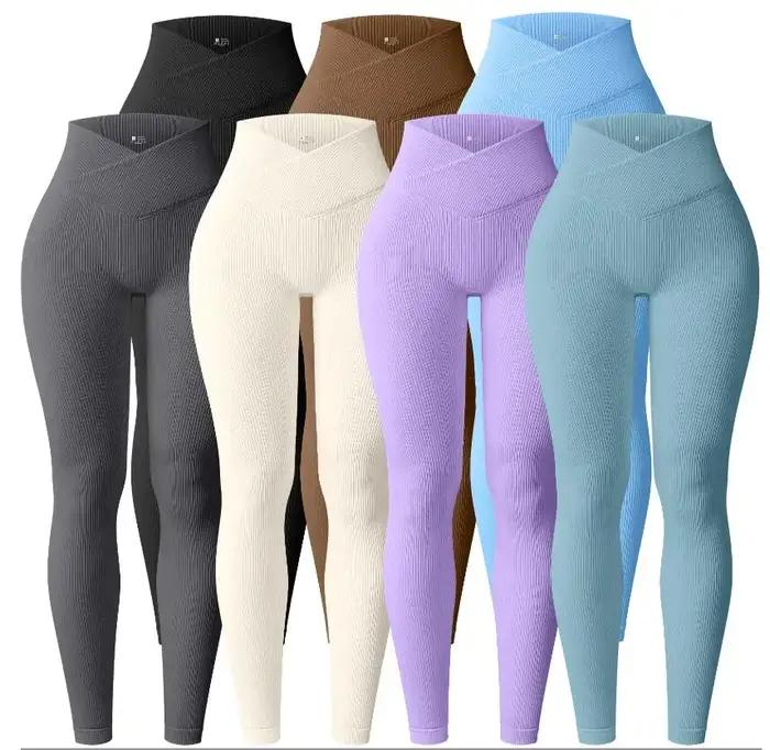 Mode vente chaude V taille Fitness pantalon fesse levage femmes jambières d'exercices