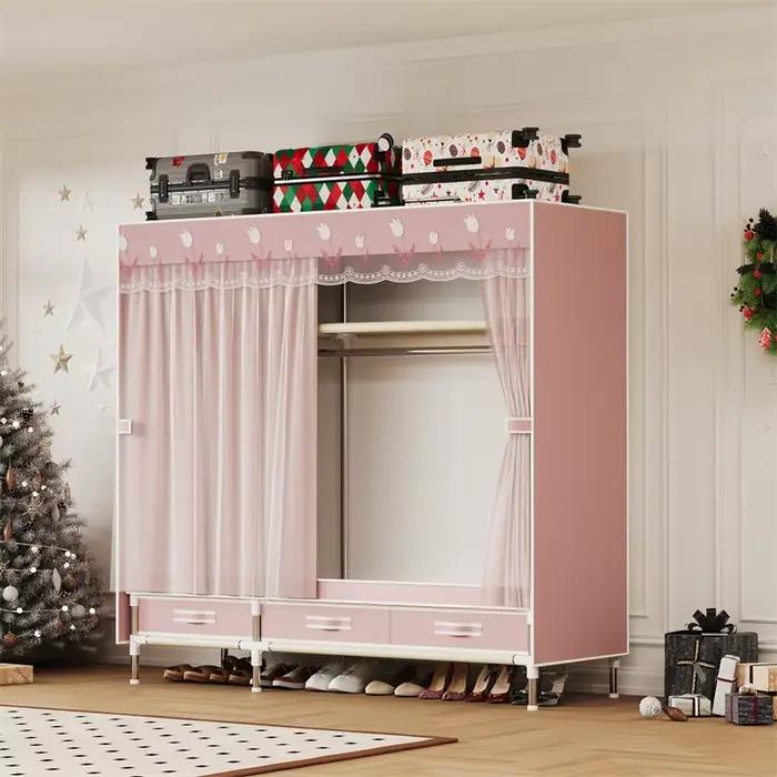 Armoire simple, durable et pratique, facile à assembler, ambiance natale, couverture et tiroirs en m