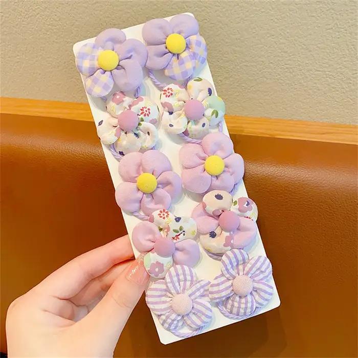 10 pièces/ensemble fleur élastique cheveux cravates belle Boutique grande