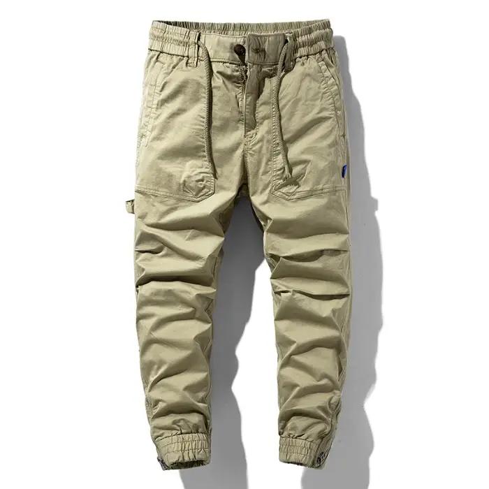 Pantalon cargo fuselé ample pour homme, collection Printemps-Été, avec fermeture éclair aux cheville