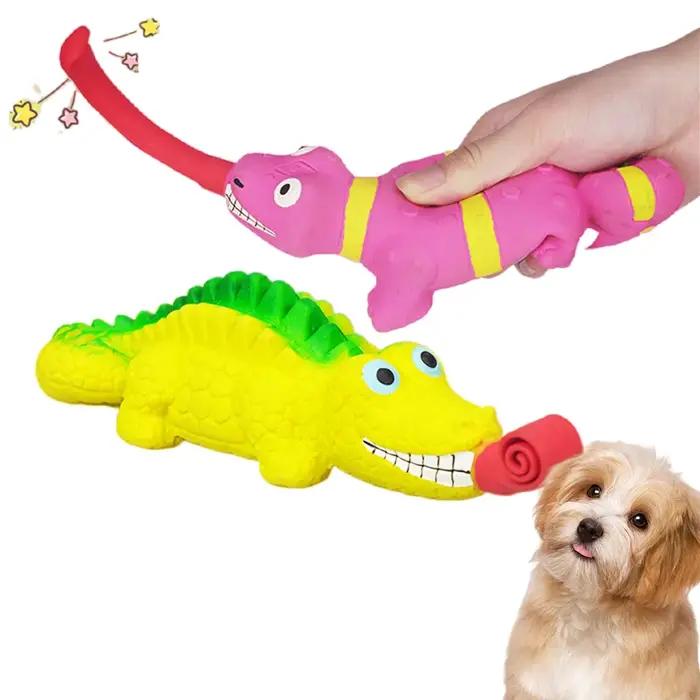 Nouveaux jouets pour chiens langue en latex lézard dents propres Puzzle crocodile vocal presser amusant soulagement du