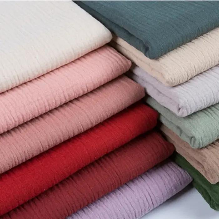 Tissu en gaze double couche de coton, doux et confortable, matière en pur coton, printemps-été, pour robe, tissu au mètre, DIY