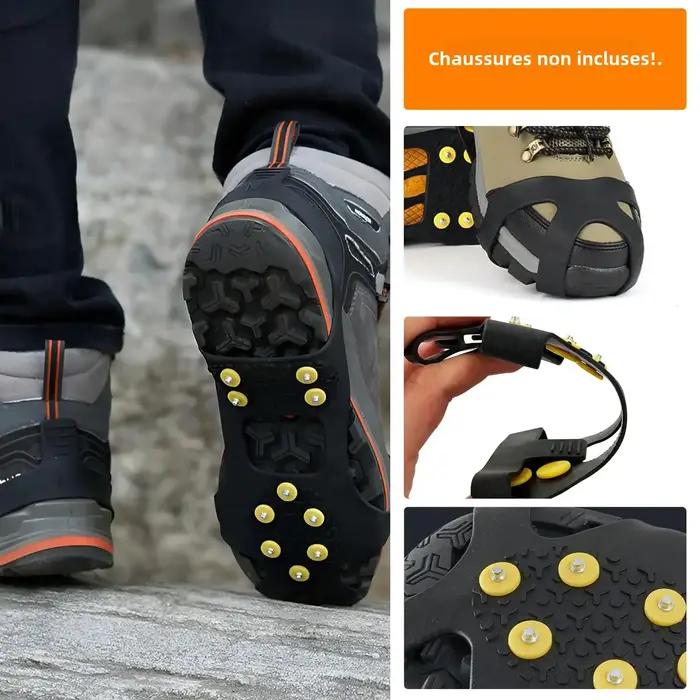 Crampons d'Escalade 10 Dents Antidérapants Pour Randonnée Alpinisme Chaussures de Sport Bottes d'Hiver Occasions Spéciales