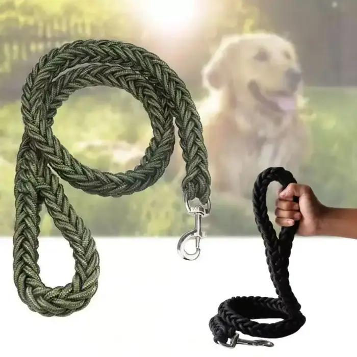 Laisse pour chien pour un entraînement efficace et des promenades confortables, tressée, solide et durable, adaptée aux grands chiens, laisse d'entraînement pour chien