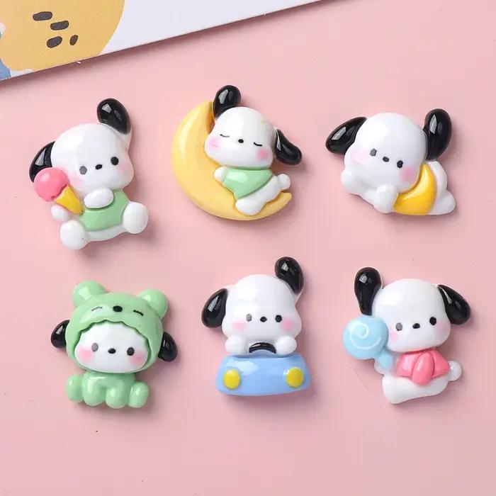 10 pièces nouveau dessin animé Kawaii mignon lune chien série résine Scrapbook bijoux à bricoler soi-même fête enfants cadeau épingle à cheveux accessoires A24