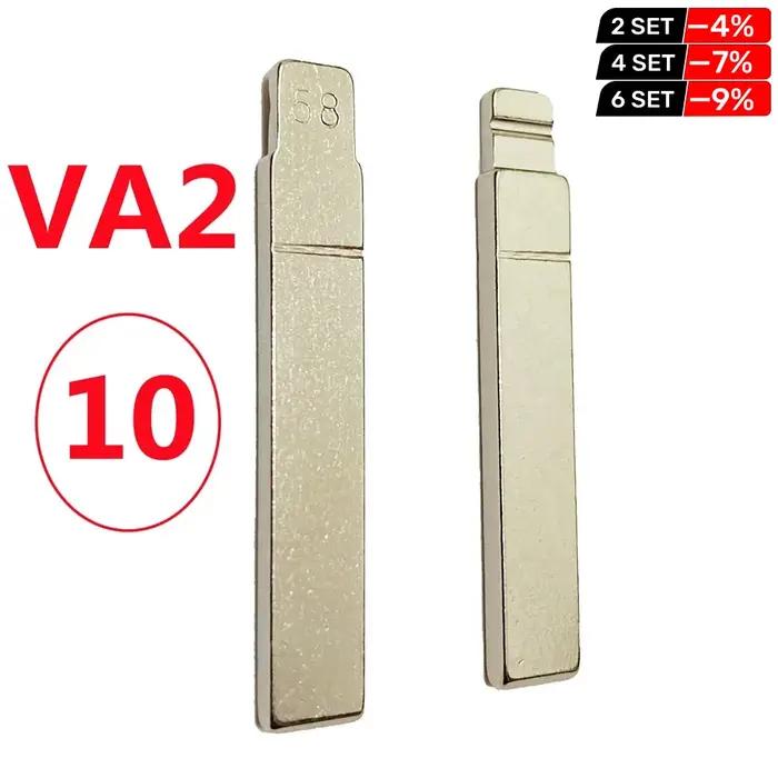 10 pièces/lot # Lame de clé télécommande de voiture 58 KD VA2, lame rabattable en métal pour citroën