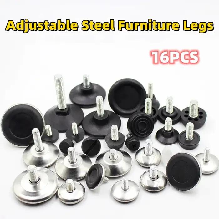 Pieds de meubles réglables en acier inoxydable, 4 pièces, armoire de Table, niveleur fixe antidérapa
