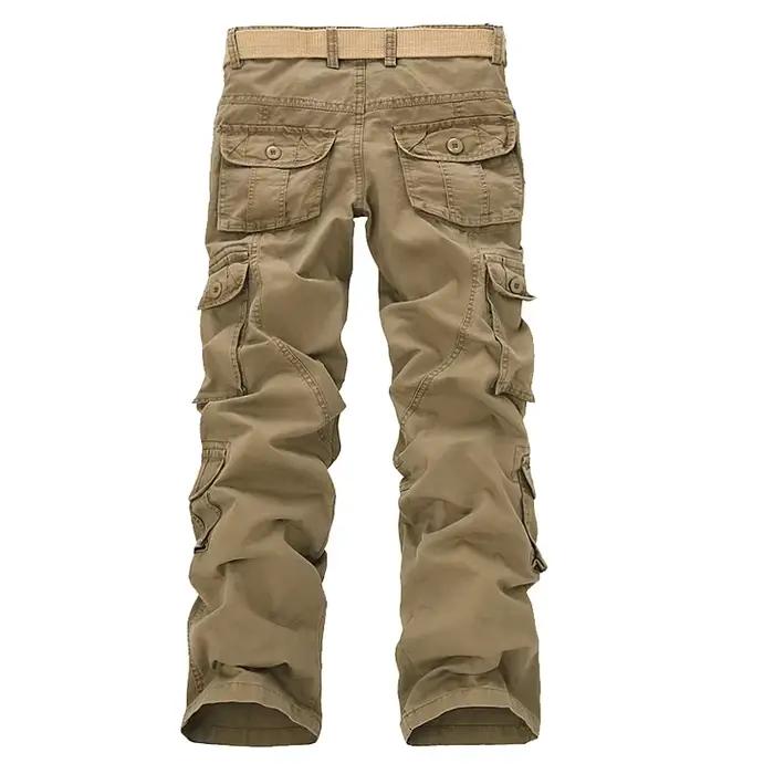 Pantalon cargo homme décontracté multi-poches en coton drap fin pour look urbain toute saison
