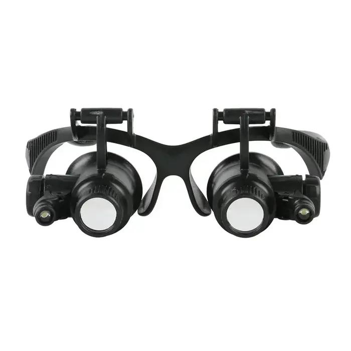 Loupes à bandeau 2,5x4x6x8x10x15x20x25x, lentille optique en verre avec 2 LED pour horloger et répar