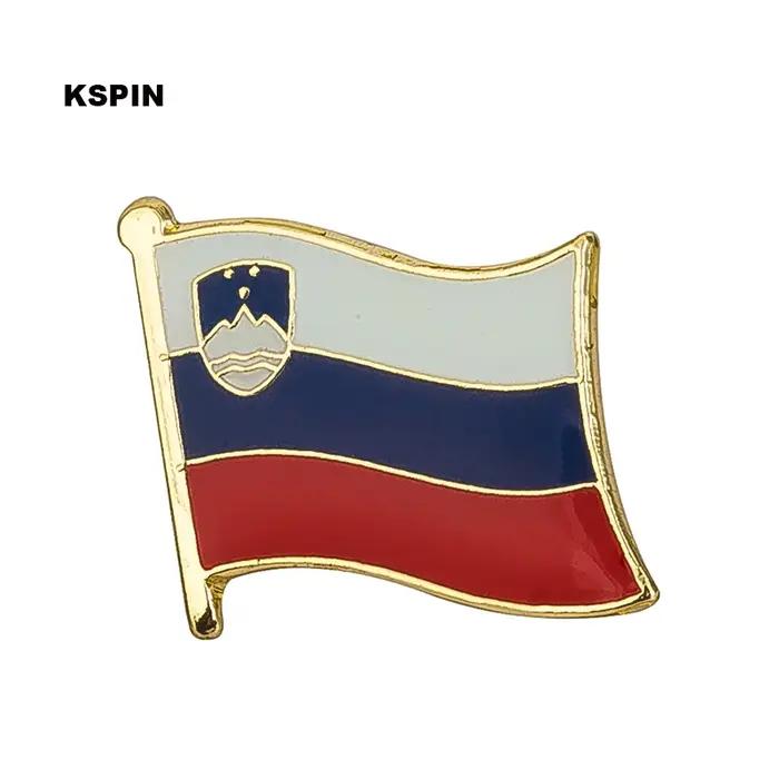 Badge drapeau slovénie épingle à revers pour sac à dos élégant en fer plaqué laiton bouton papillon pour homme et femme occassions spéciales voyages événements sportifs