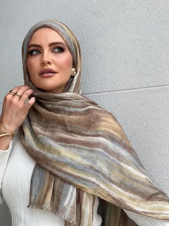 Hijabs musulmans en rayonne modale pour femmes, écharpes unies à dégradé, châle de luxe, hijab pour