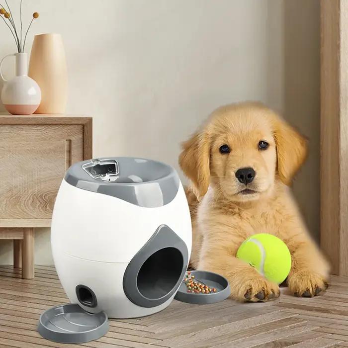 Lanceur automatique de balles pour chiens machine de récompense alimentaire de tennis pour chiens jouet interactif mangeoire pour chiens de petite et moyenne taille occasions spéciales