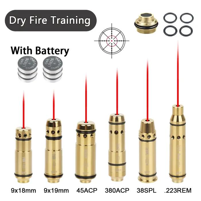 Balle d'entraînement Laser à point rouge 9mm, 9x19mm/380ACP/38spl/223Rem 7.62x39, cartouche d'entraînement Laser à feu sec, vue Laser de chasse