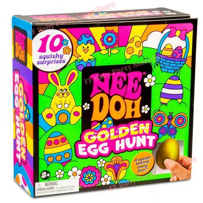 Boîte mystère Needoh Golden Egg Treasure Hunt avec surprise souple anti-stress à presser, cadeaux de
