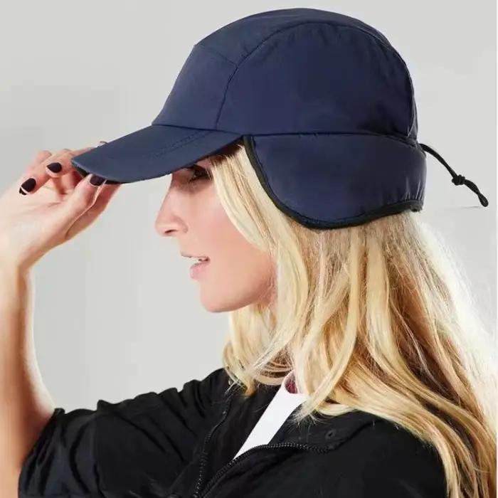 Chapeau de bombardier imperméable homme grand tête 62cm hiver épais chaud casquette de baseball cordon réglable chapeau de ski