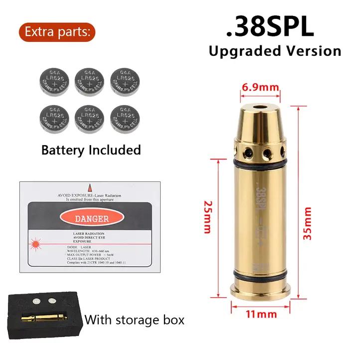 Cartouche d'entraînement Laser rouge tactique 9mm 7.62*39 380ACP 40S & W.223Rem 45ACP