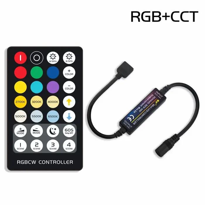 Mine LED bande lumineuse contrôleur RF télécommande sans fil 14/17/21/28 touches pour couleur unique/CCT/RGB/RGBW/RGB