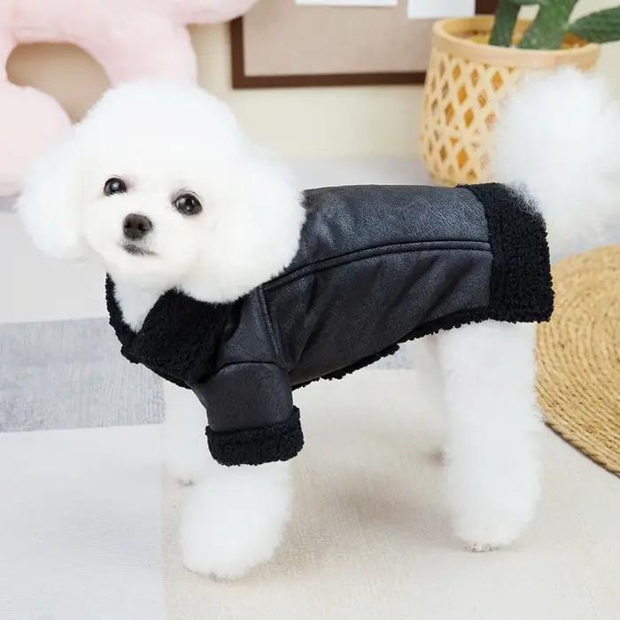 Vêtements à col en fourrure pour bouledogue français