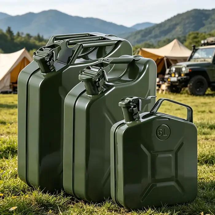 Bidon à essence avec bec verseur, réservoir de carburant en métal, bidon à huile portable, bidon de stockage de diesel