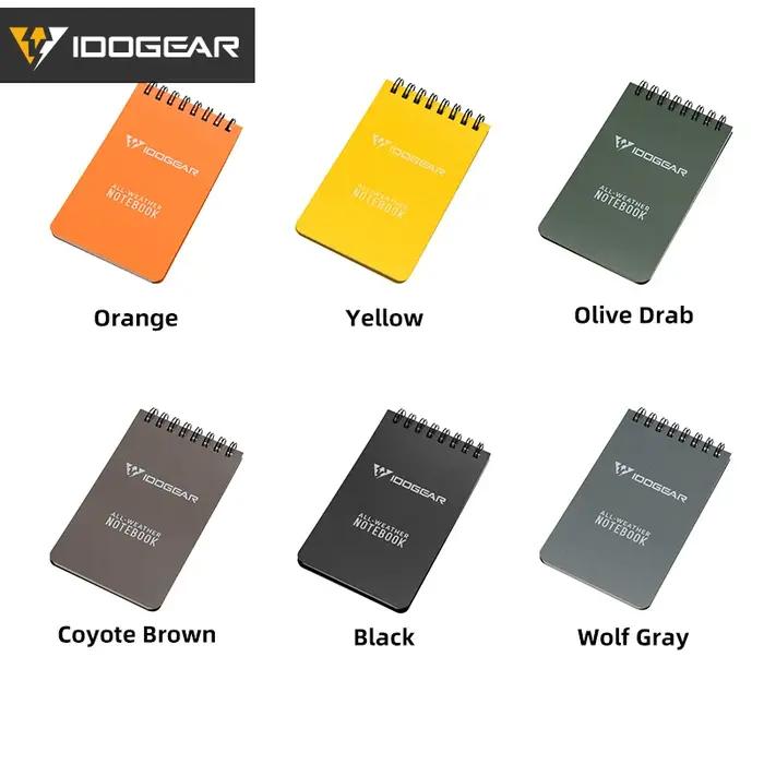 Carnet tactique spirale IDOGEAR 3x5 pouces pour notes chasse outdoor bureau équipement de poche