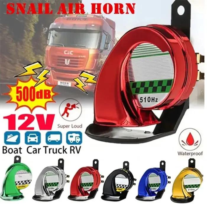 Klaxon d'escargot universel 12V DC 130db, 510HZ, étanche, klaxon pour voiture, moto, bateau, camion,
