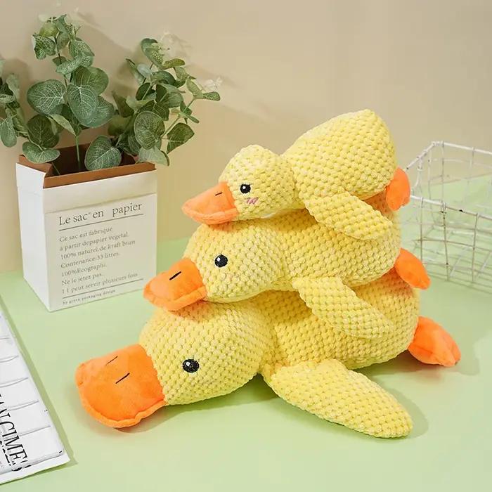 Chien résistant aux morsures dents meulage soulagement du son canard son jouet en peluche compagnon dormir
