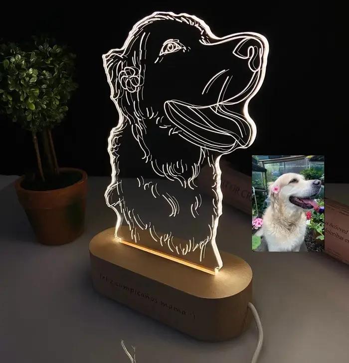 Lampe photo 3D personnalisée saint valentin avec base de gravure, personnalisé cadeau femmes , cadea