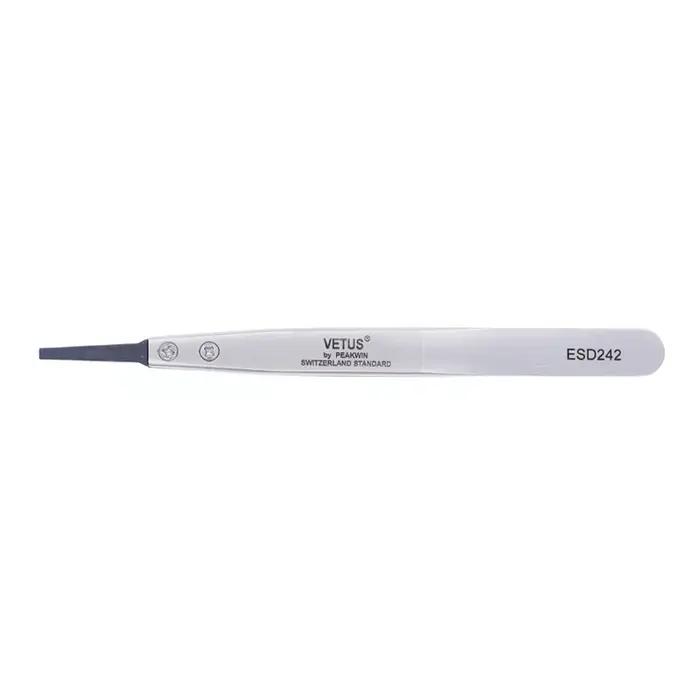 Pincettes antistatiques série VETUS ESD, avec tête Interchangeable, corps en acier inoxydable, poign