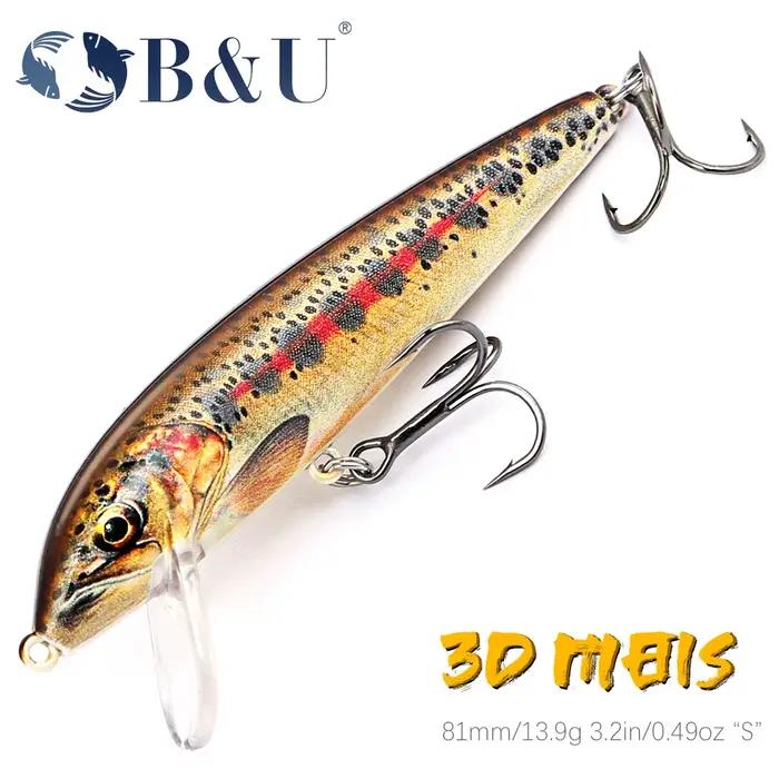 Leurre dur B&U 80mm minnow coulant - wobbling pour brochet perche truite pêche leurres durs