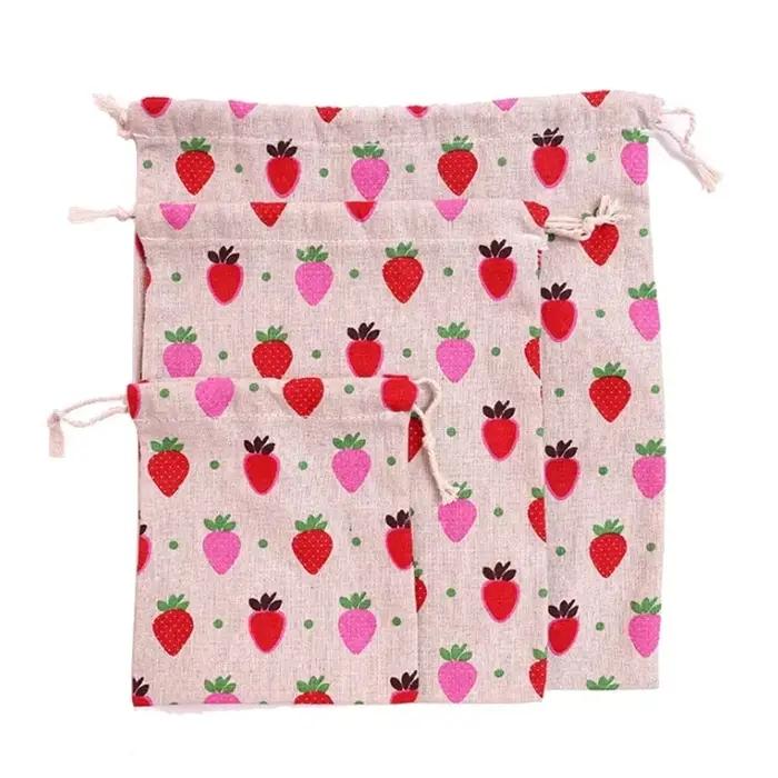 Sac de rangement de jouets et de collations pour animaux de compagnie, pochette en tissu de coton et